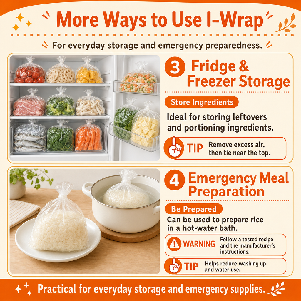 Iwatani I-Wrap cooking bags, 60 pack, imported from Japan