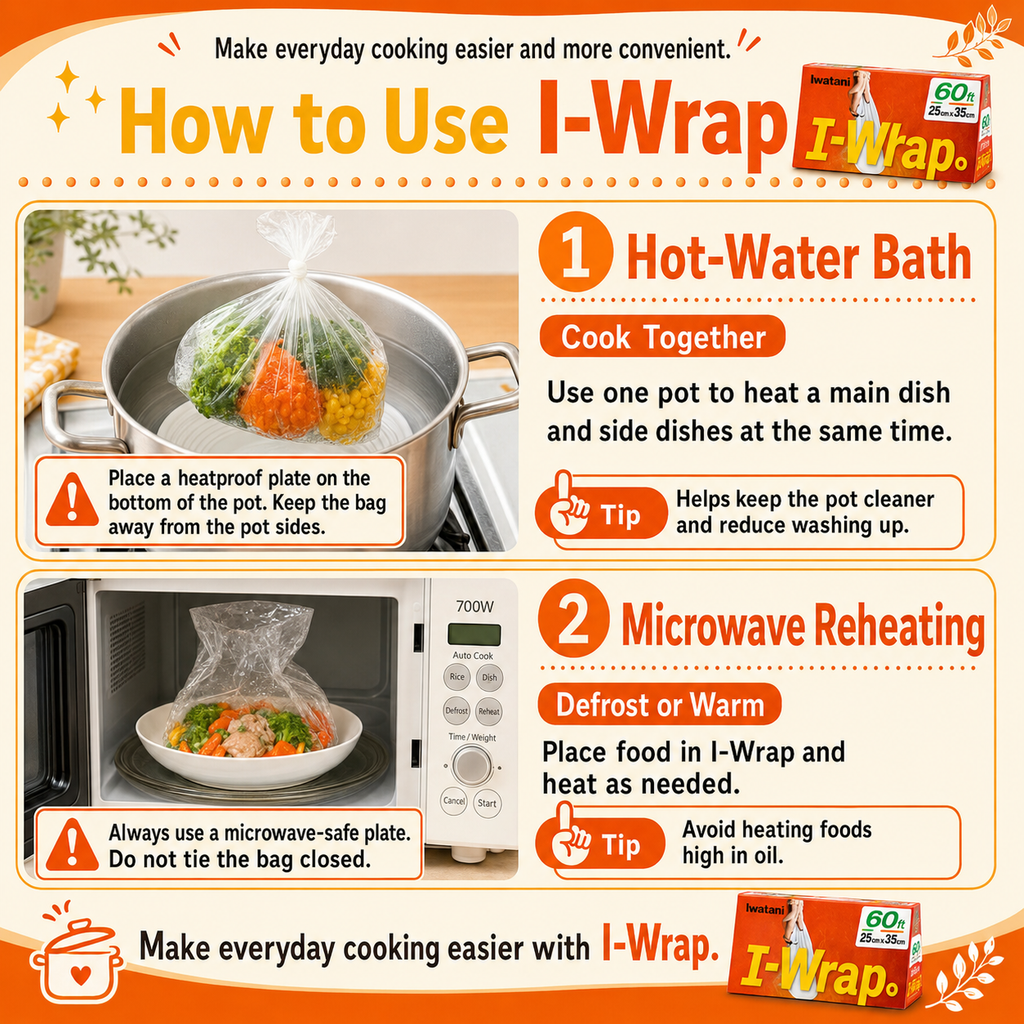 Iwatani I-Wrap cooking bags, 60 pack, imported from Japan