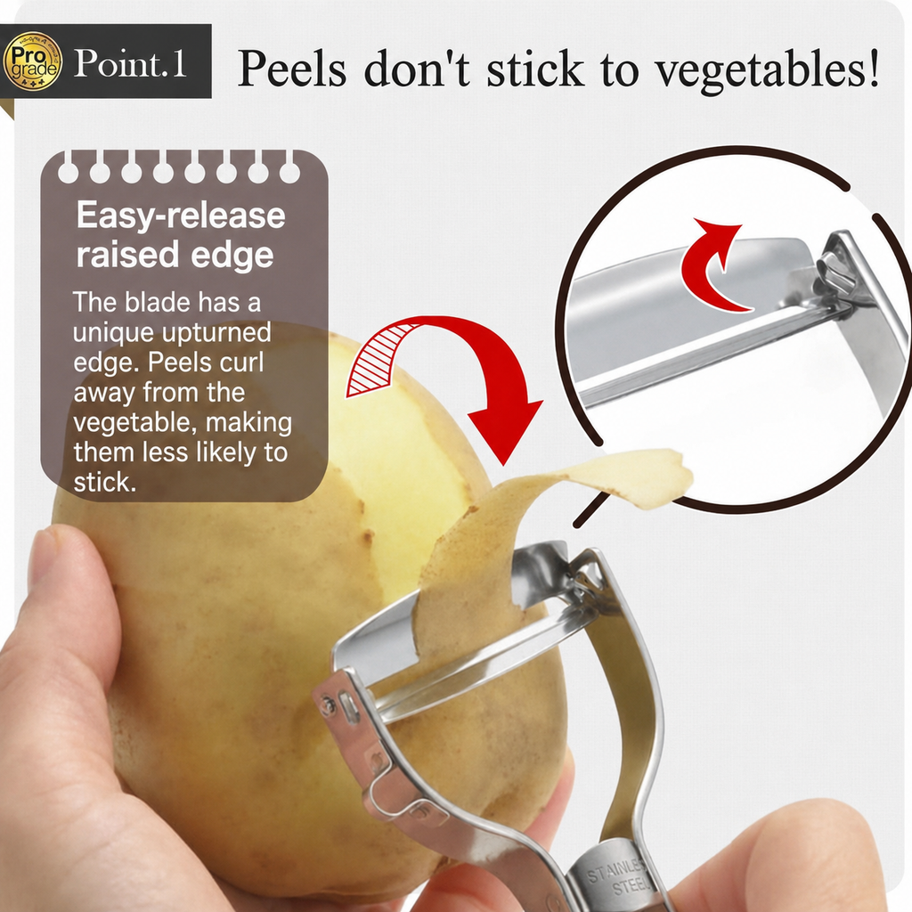 SHIMOMURA Pro-Grade Sharp Peeler – Japanese Vegetable Peeler, Made in Tsubame-Sanjo