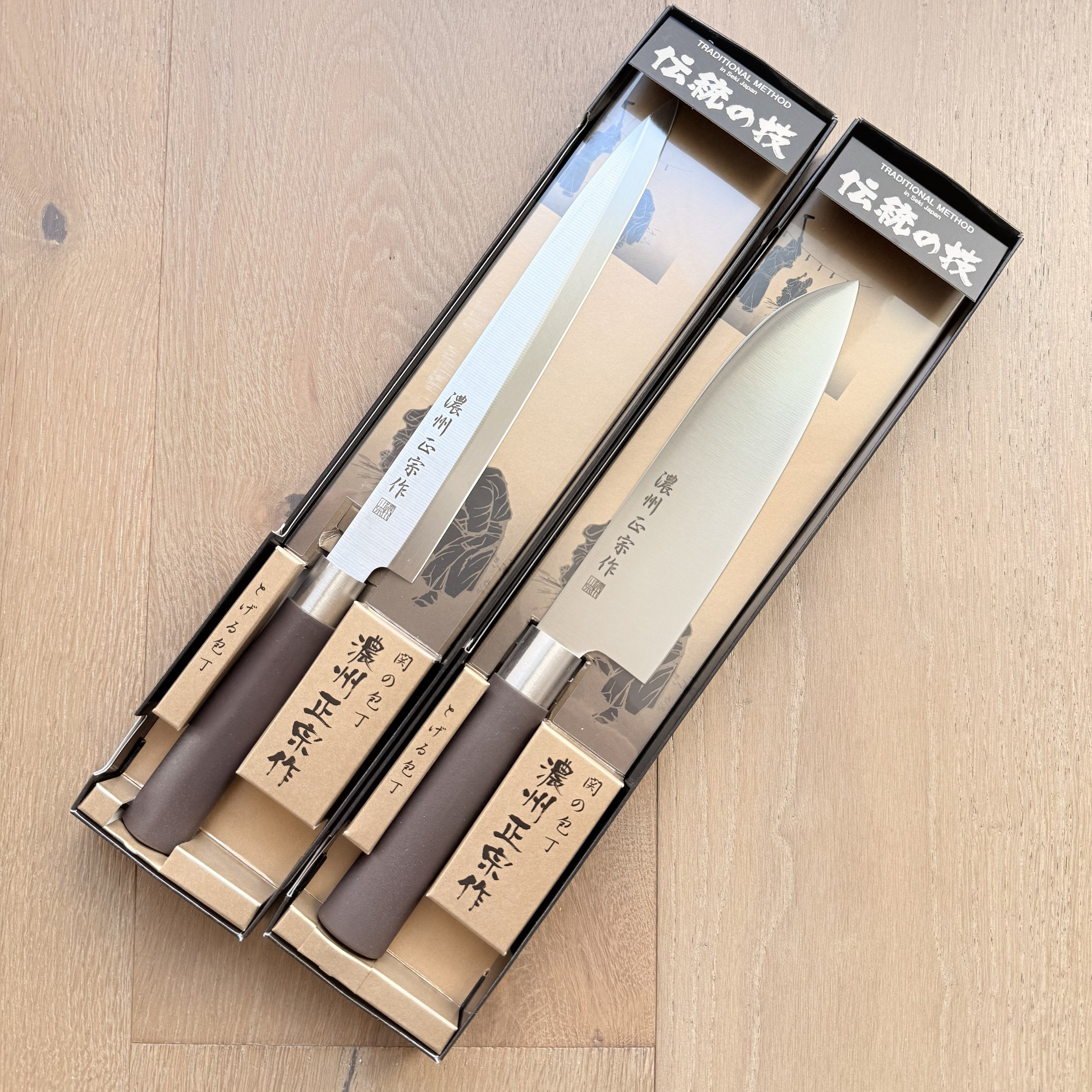 Nōshū Masamune Santoku and Sashimi knife set — Japanese kitchen knives